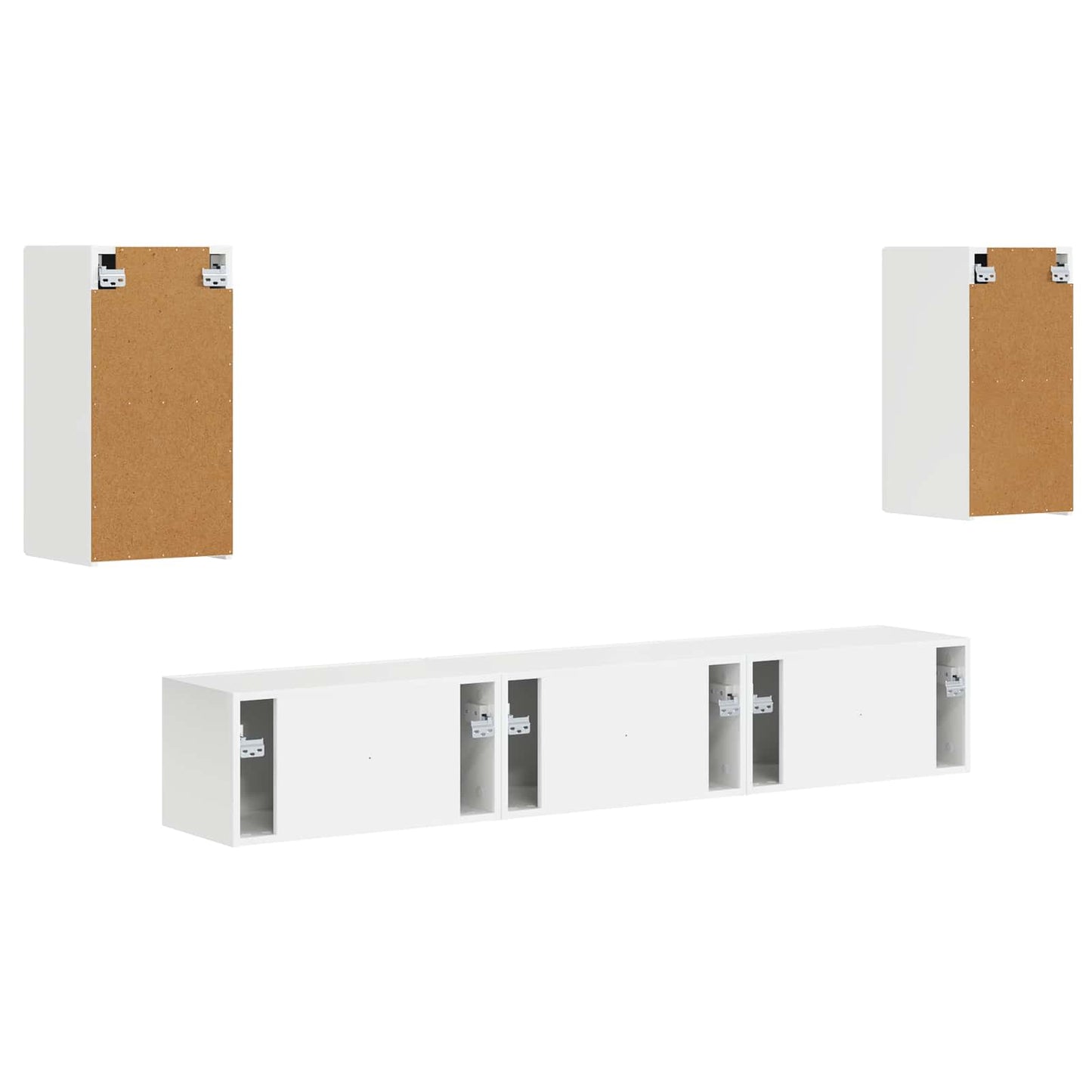 Conjunto De Mueble De Tv 5 Pcs Brillante Madera De Ingeniería