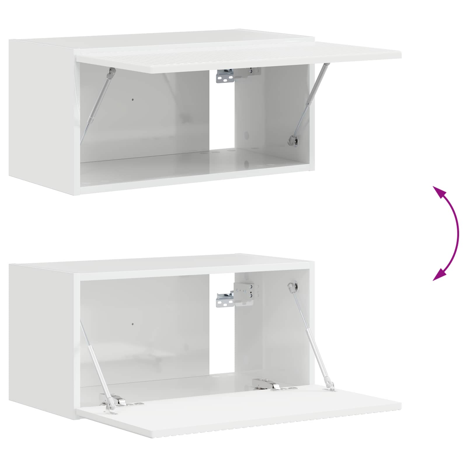 Conjunto De Mueble De Tv 5 Pcs Brillante Madera De Ingeniería