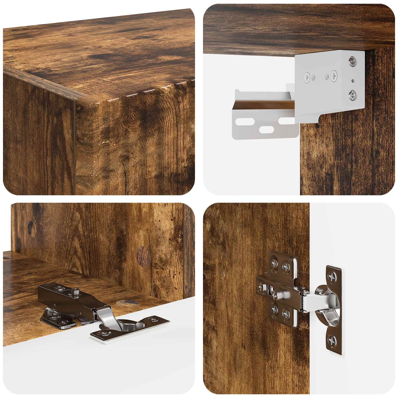Conjunto De Mueble De Tv 5 Pcs Roble Ahumado