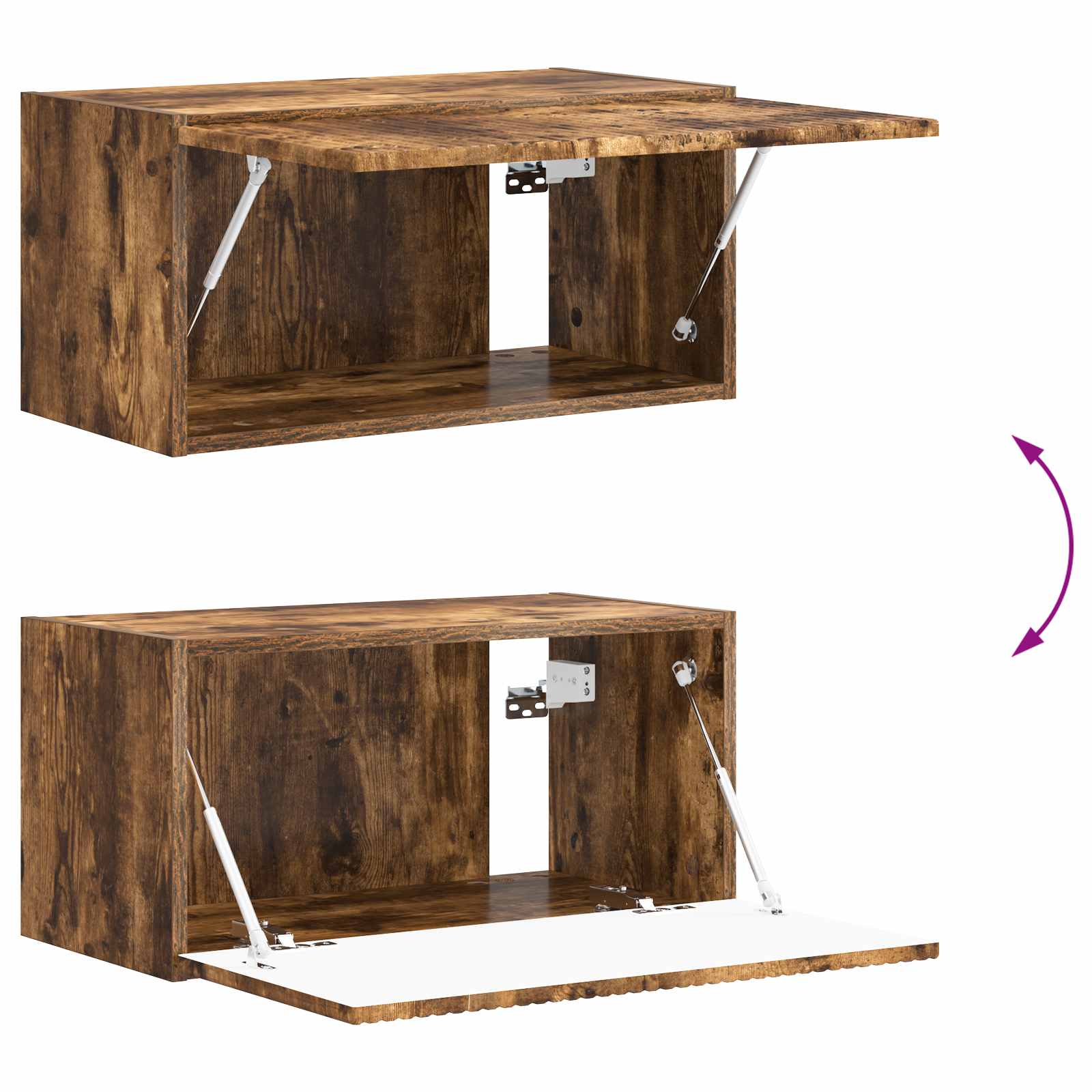 Conjunto De Mueble De Tv 5 Pcs Roble Ahumado