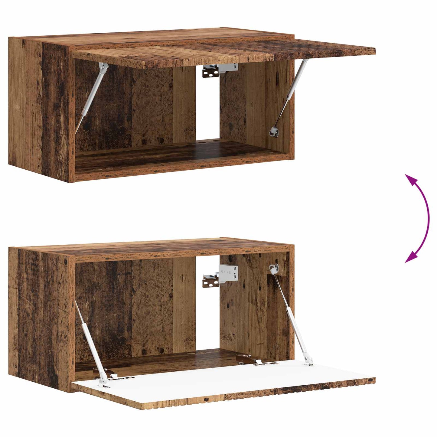Conjunto De Mueble De Tv Montaje En La Pared 5 Pcs Madera Vieja