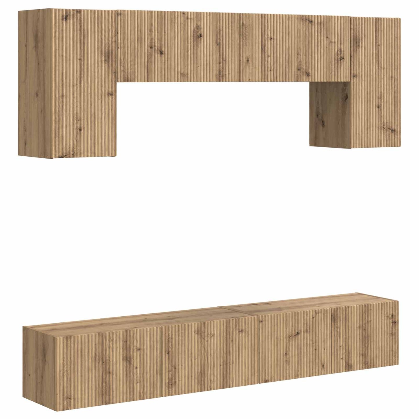 Conjunto De Mueble De Tv 4 Pcs Madera De Ingeniería