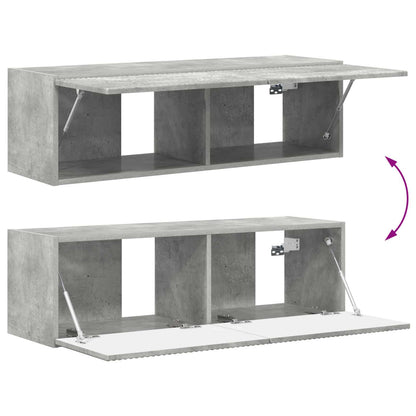 Conjunto De Mueble De Tv 4 Pcs Gris Concreto