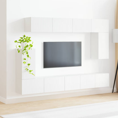 Conjunto De Mueble De Tv 5 Pcs Madera De Ingeniería
