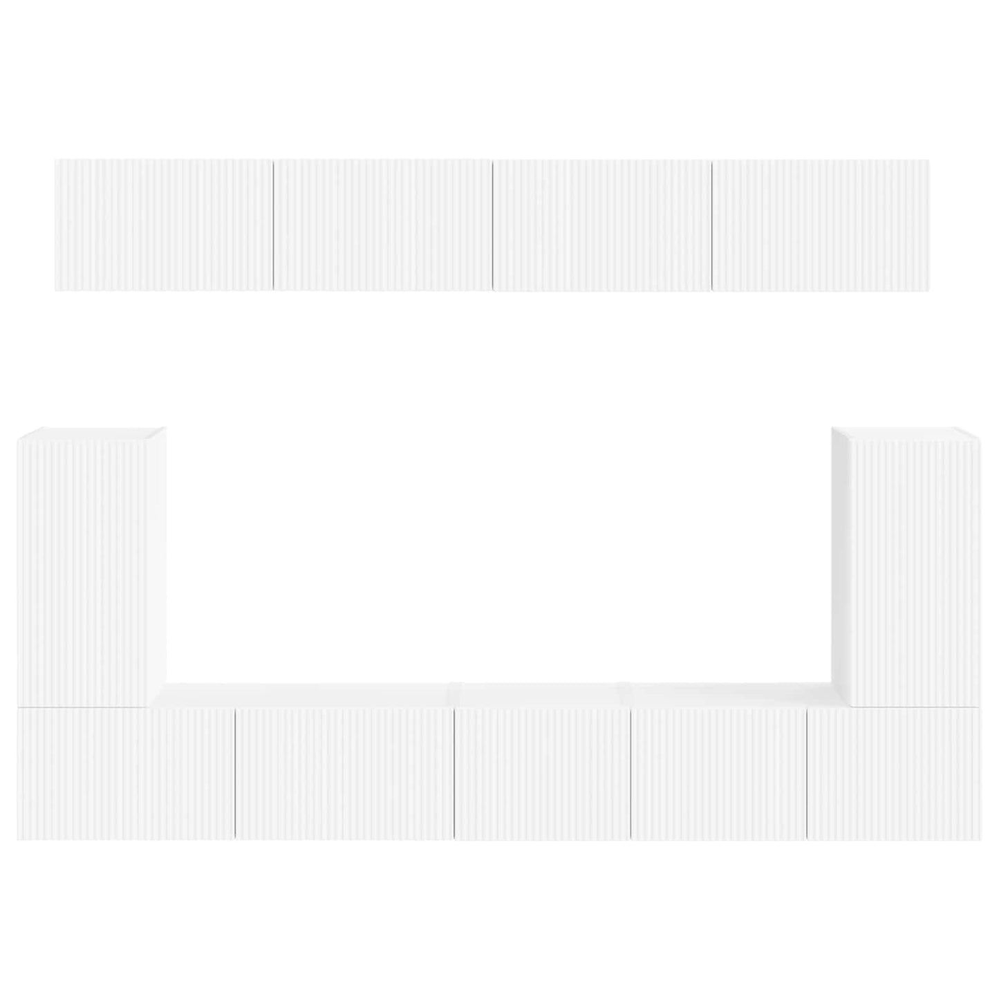 Conjunto De Mueble De Tv 5 Pcs Madera De Ingeniería