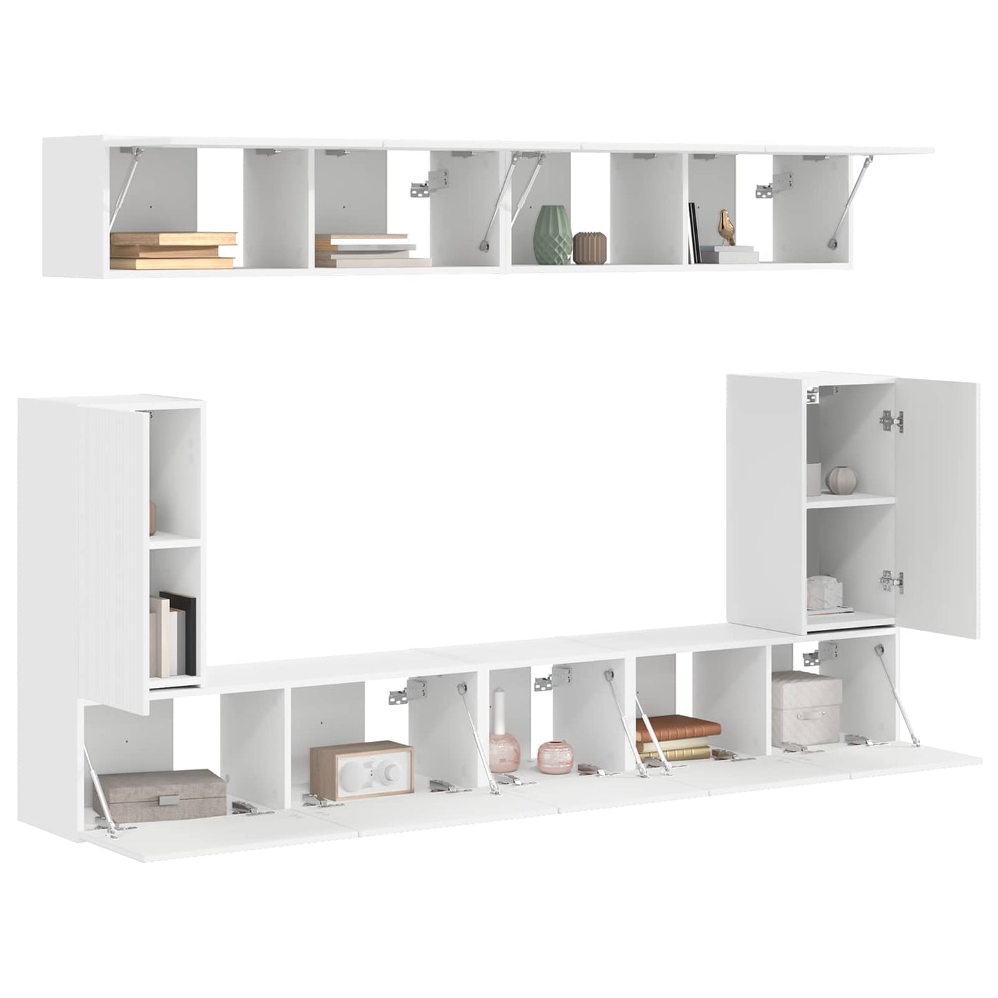 Conjunto De Mueble De Tv 5 Pcs Madera De Ingeniería