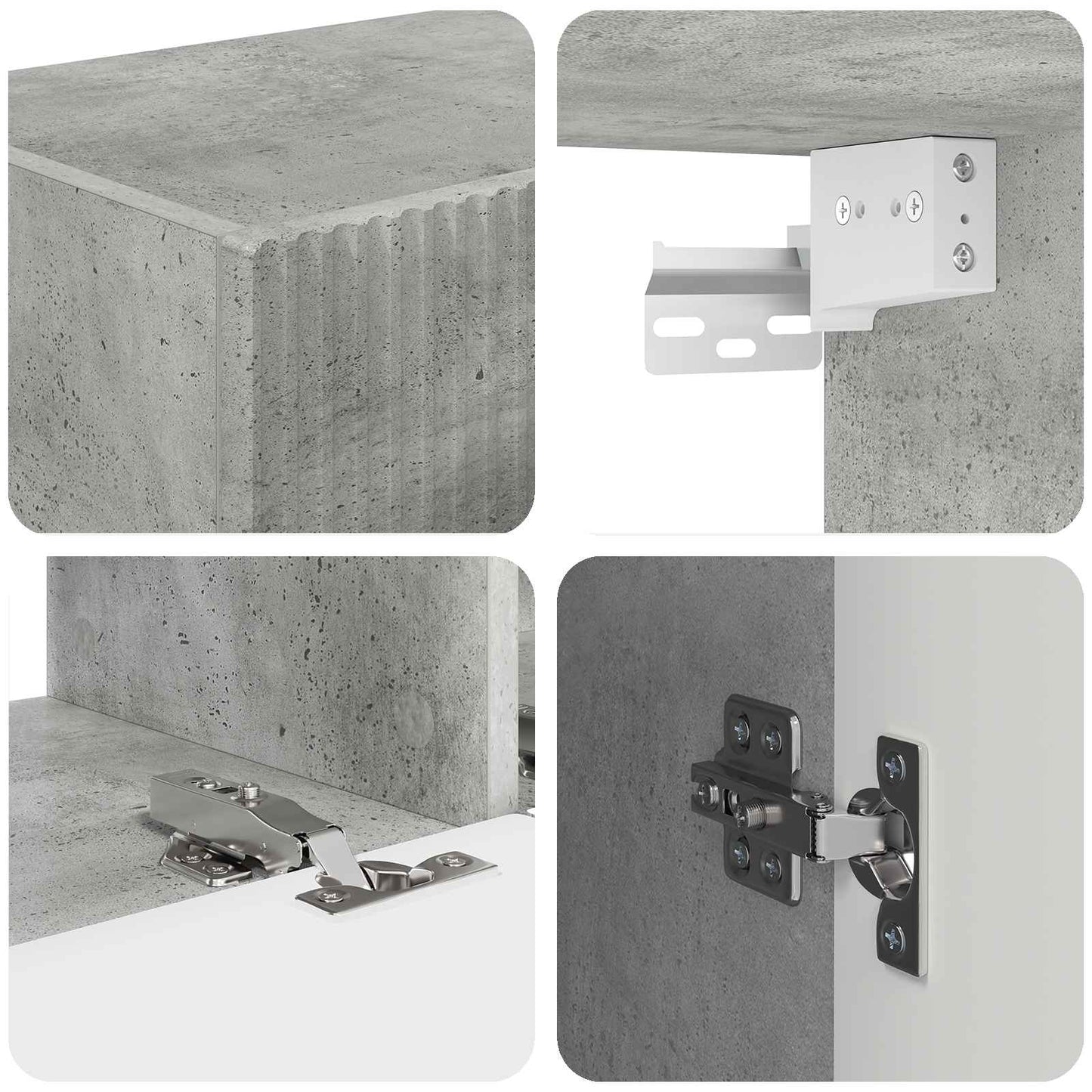 Conjunto De Mueble De Tv 5 Pcs Gris Concreto
