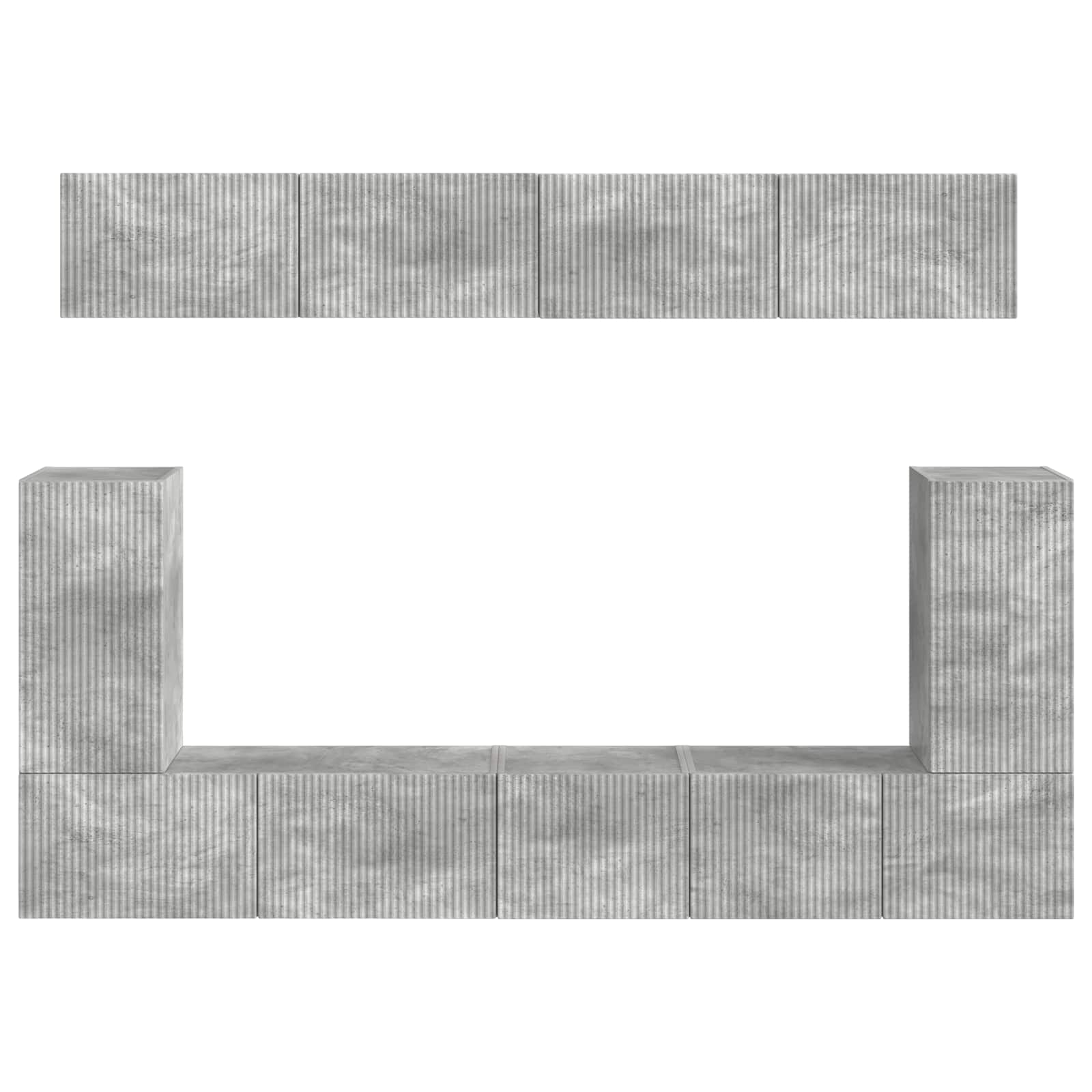 Conjunto De Mueble De Tv 5 Pcs Gris Concreto