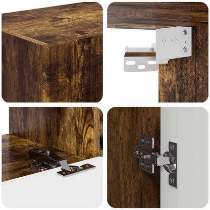 Conjunto De Mueble De Tv 5 Pcs Roble Ahumado
