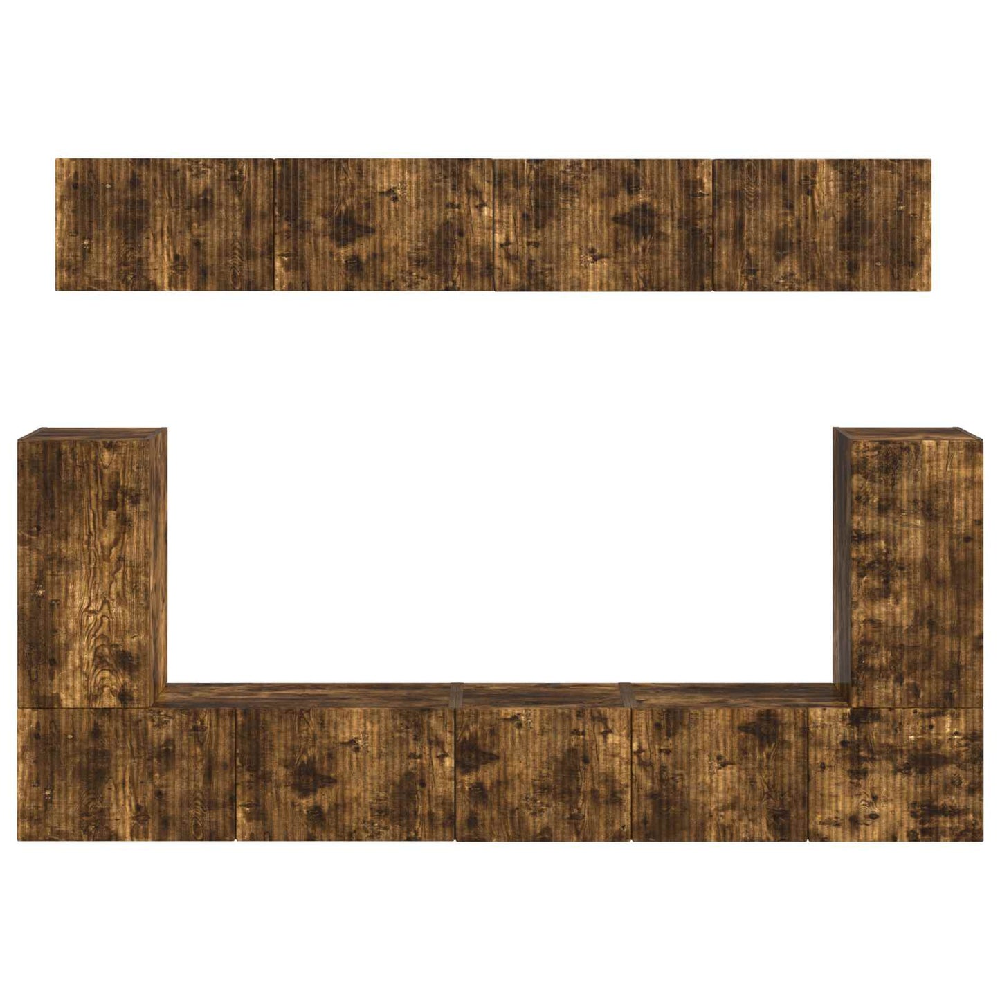 Conjunto De Mueble De Tv 5 Pcs Roble Ahumado