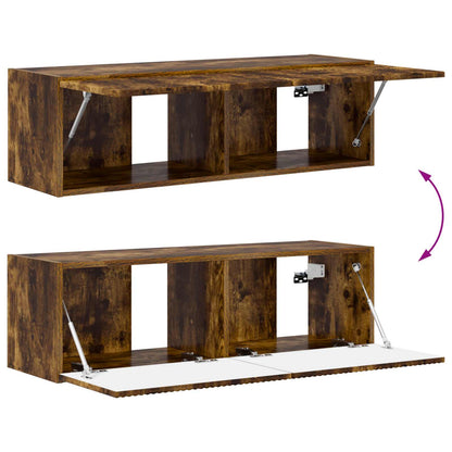 Conjunto De Mueble De Tv 5 Pcs Roble Ahumado