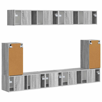 Conjunto De Mueble De Tv 5 Pcs Gris Sonoma Madera De Ingeniería