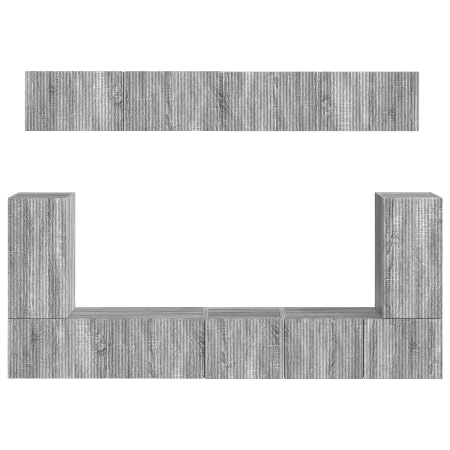 Conjunto De Mueble De Tv 5 Pcs Gris Sonoma Madera De Ingeniería