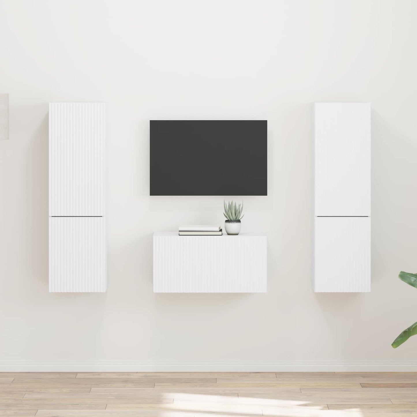 Conjunto De Mueble De Tv 5 Pcs Madera De Ingeniería