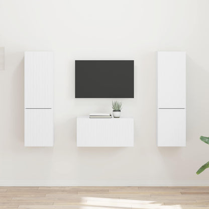 Conjunto De Mueble De Tv 5 Pcs Madera De Ingeniería