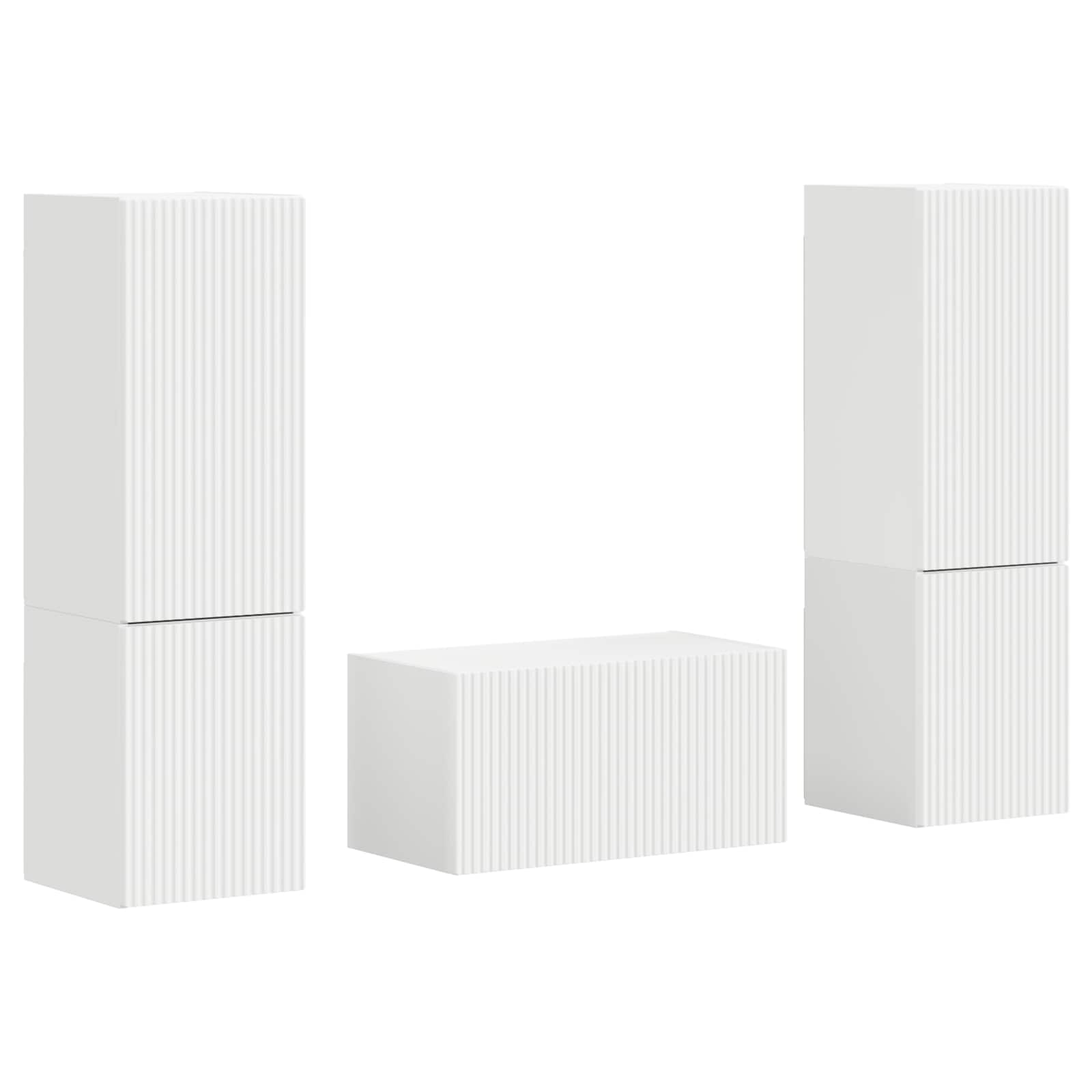 Conjunto De Mueble De Tv 5 Pcs Madera De Ingeniería