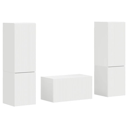 Conjunto De Mueble De Tv 5 Pcs Madera De Ingeniería