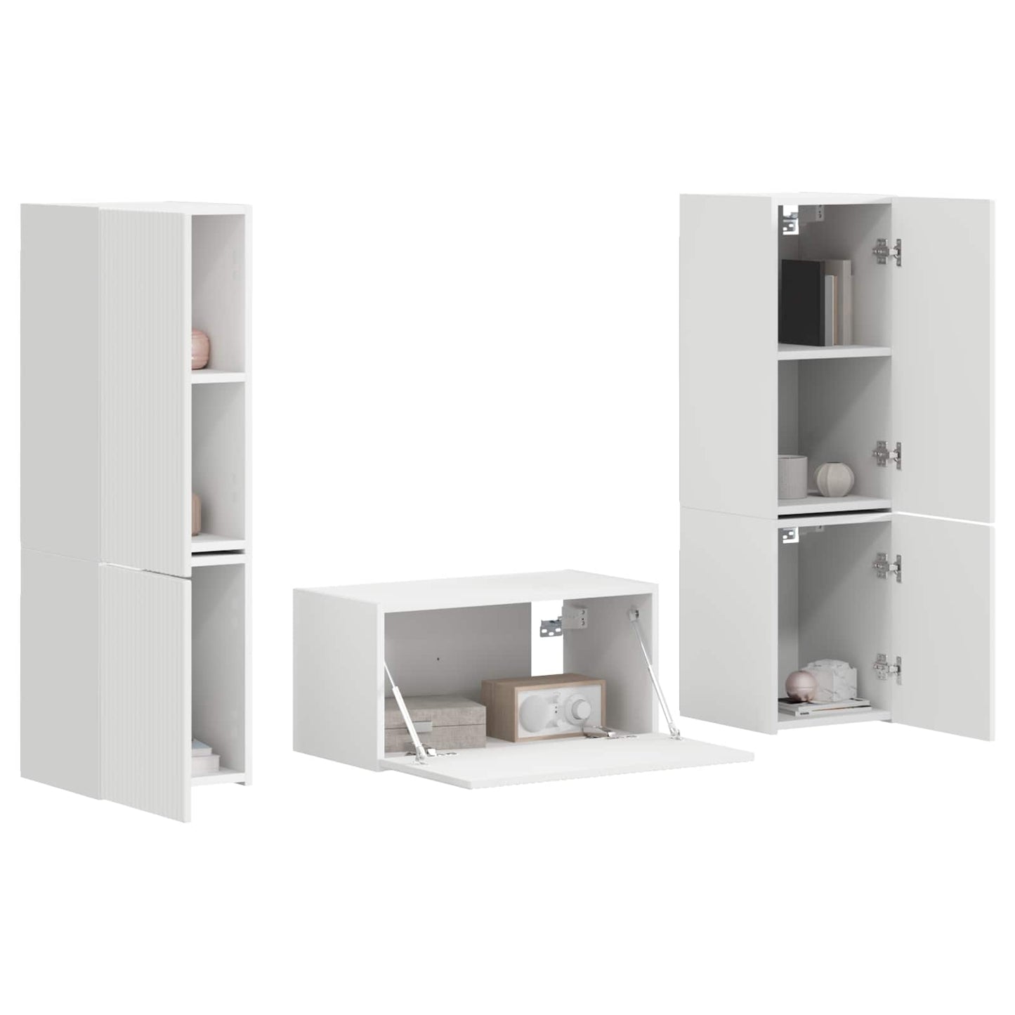 Conjunto De Mueble De Tv 5 Pcs Madera De Ingeniería