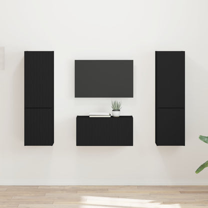 Conjunto De Mueble De Tv 5 Pcs Gris Concreto