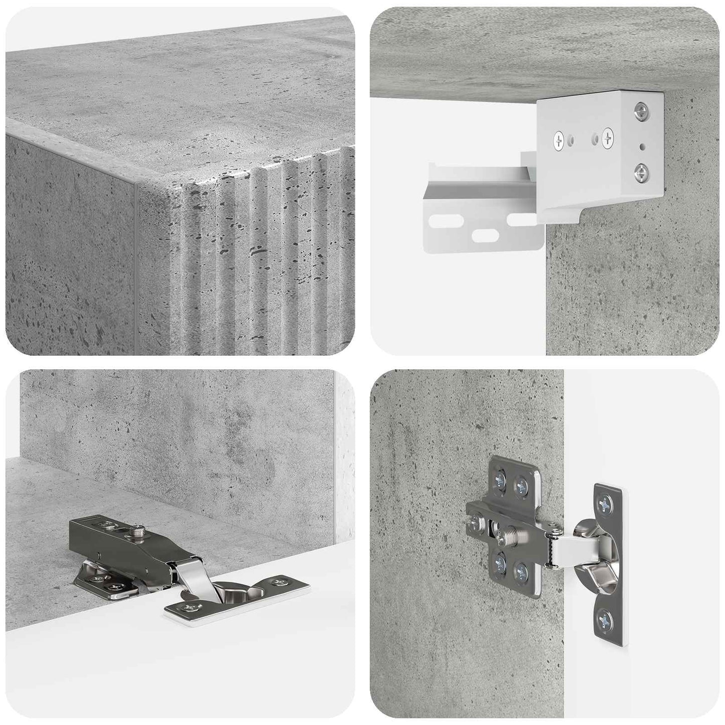 Conjunto De Mueble De Tv 5 Pcs Gris Concreto
