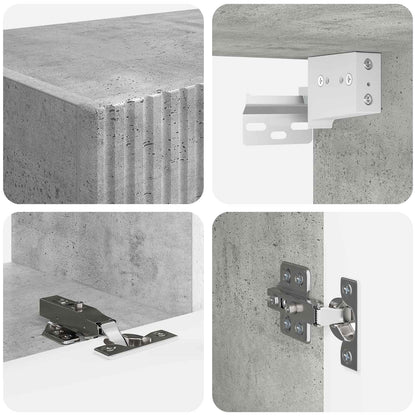 Conjunto De Mueble De Tv 5 Pcs Gris Concreto
