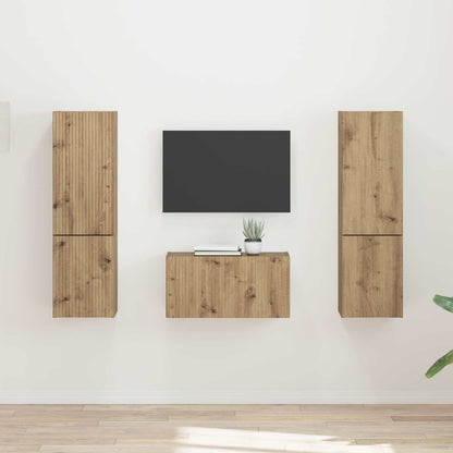 Conjunto De Mueble De Tv 5 Pcs Gris Concreto