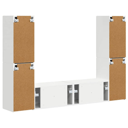 Conjunto De Mueble De Tv 6 Pcs Madera De Ingeniería