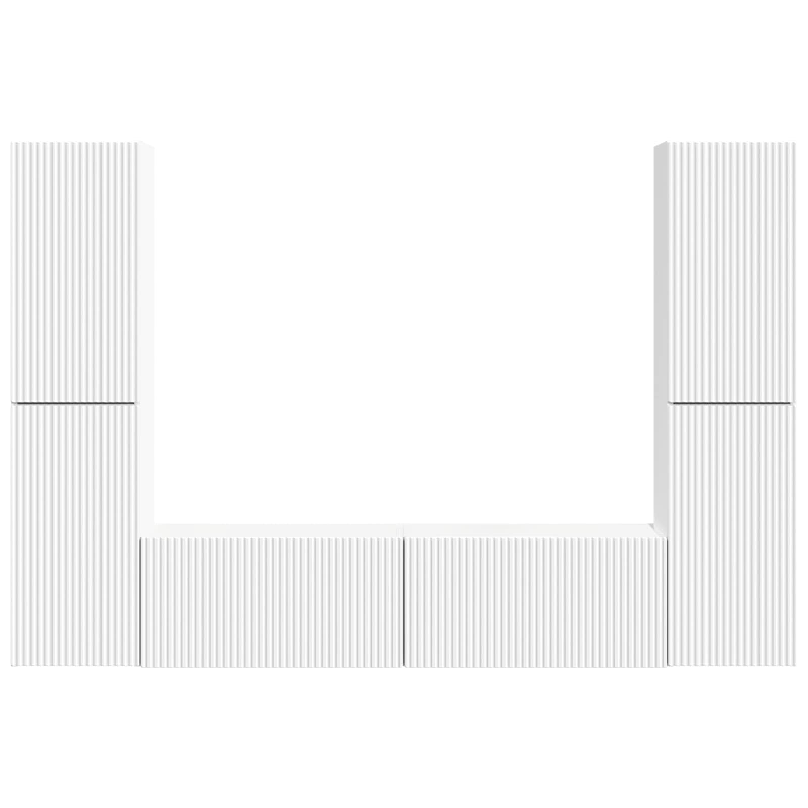 Conjunto De Mueble De Tv 6 Pcs Madera De Ingeniería