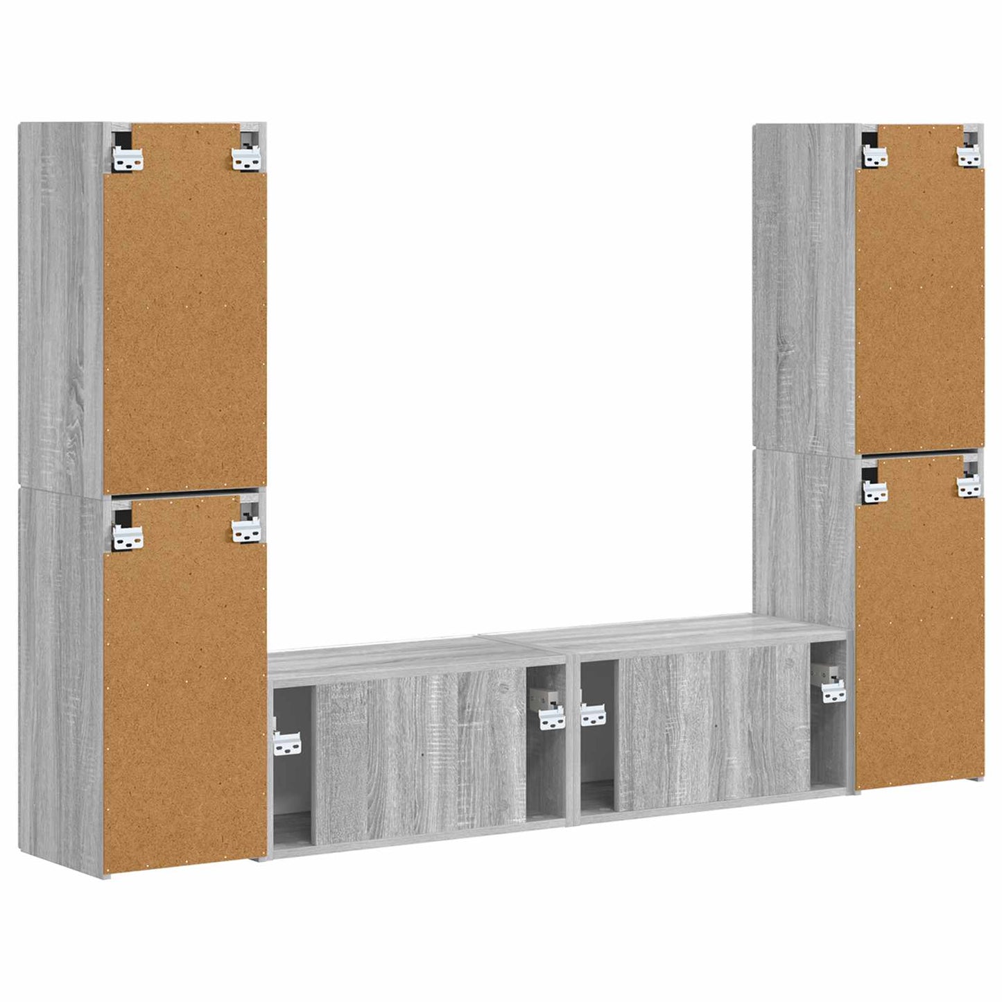 Conjunto De Mueble De Tv 6 Pcs Madera De Ingeniería