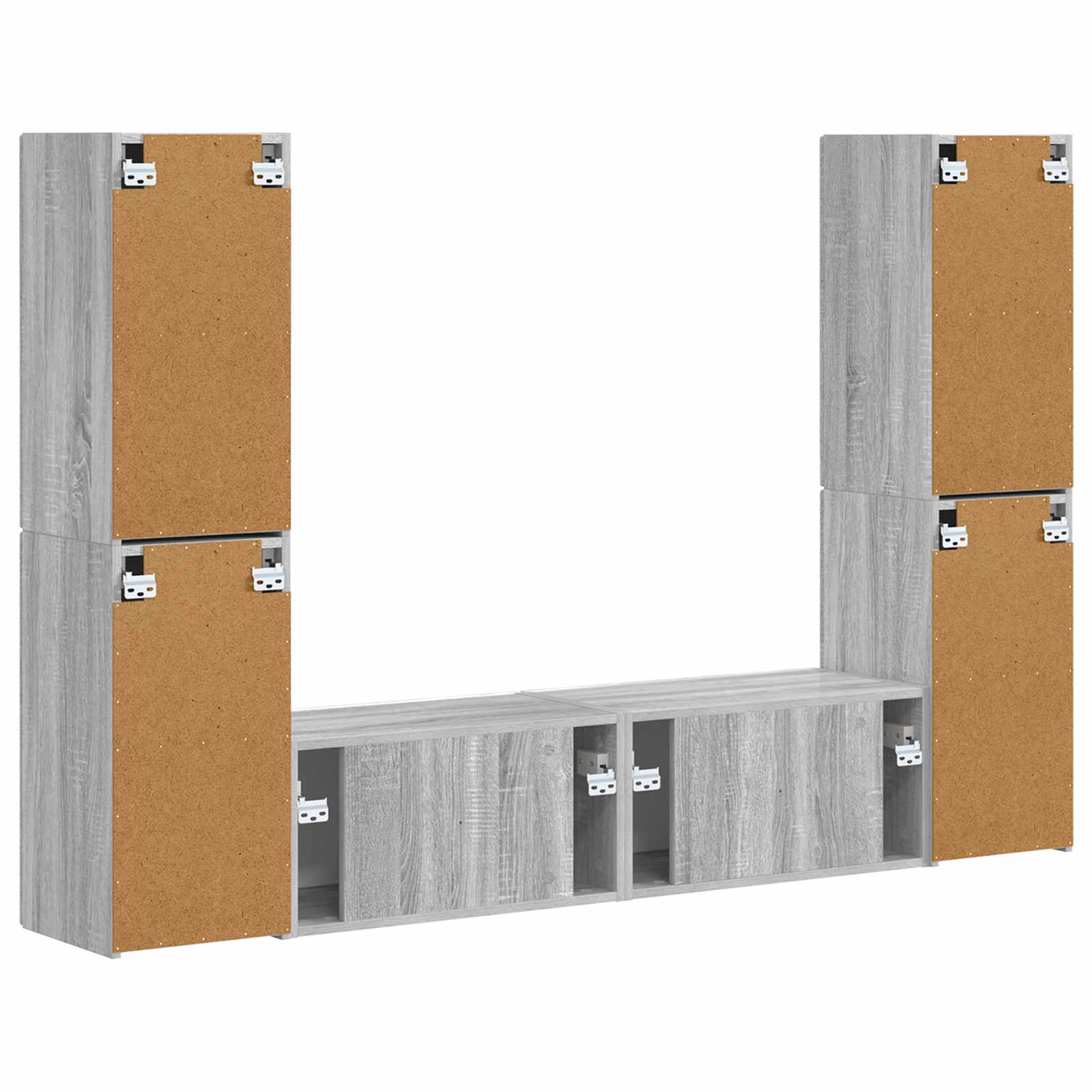 Conjunto De Mueble De Tv 6 Pcs Madera De Ingeniería
