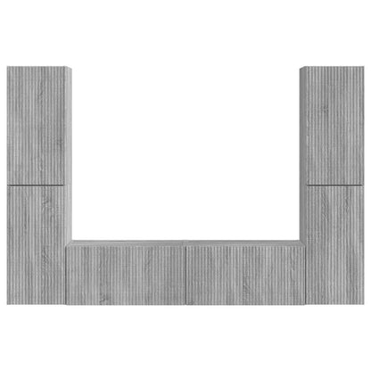 Conjunto De Mueble De Tv 6 Pcs Madera De Ingeniería