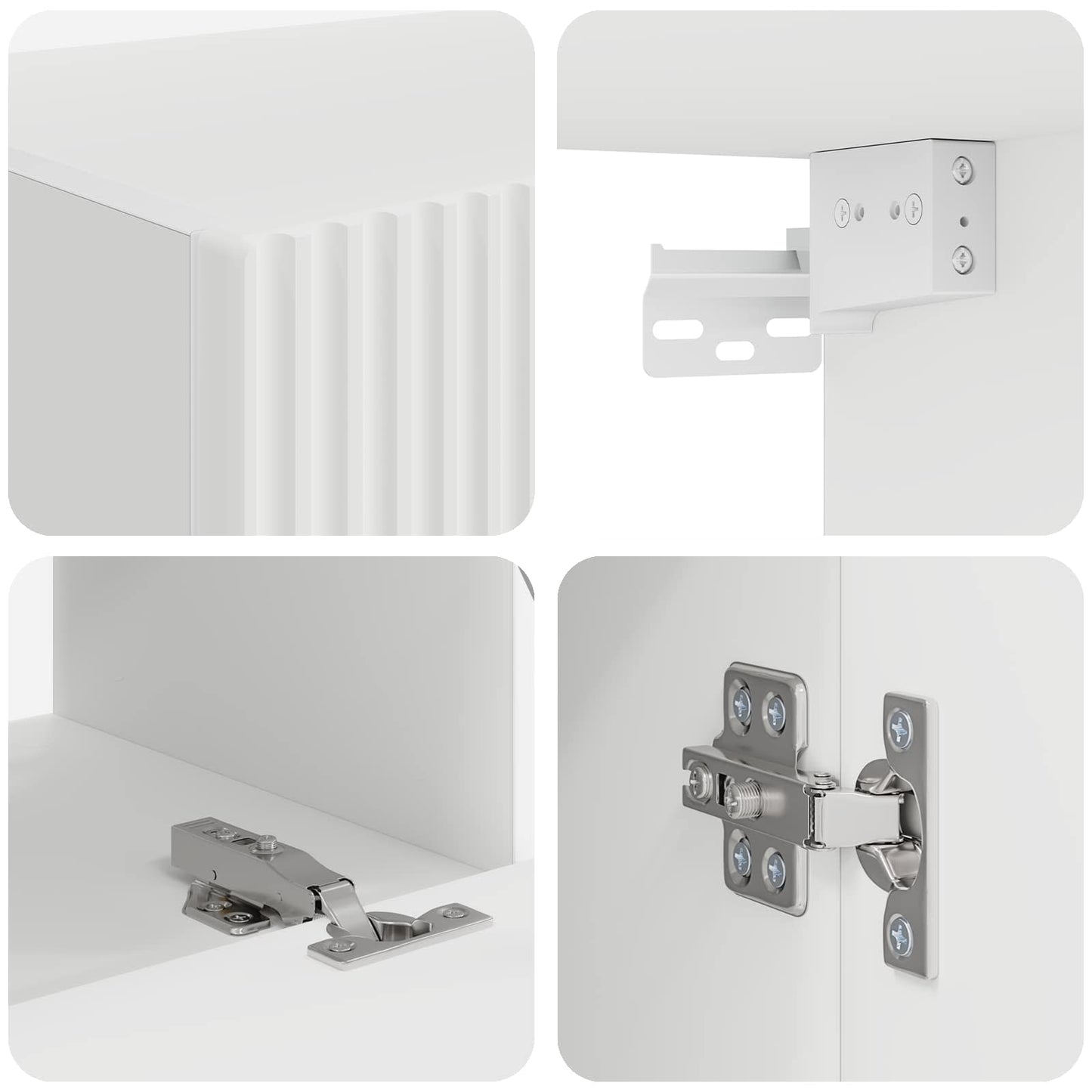 Conjunto De Mueble De Tv 4 Pcs Madera De Ingeniería