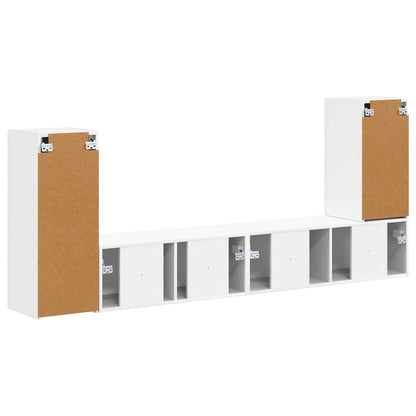 Conjunto De Mueble De Tv 4 Pcs Madera De Ingeniería