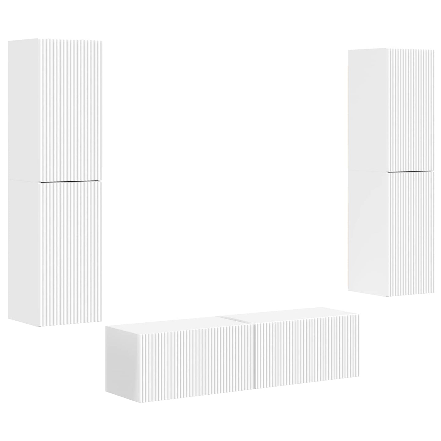 Conjunto De Mueble De Tv 6 Pcs Madera De Ingeniería