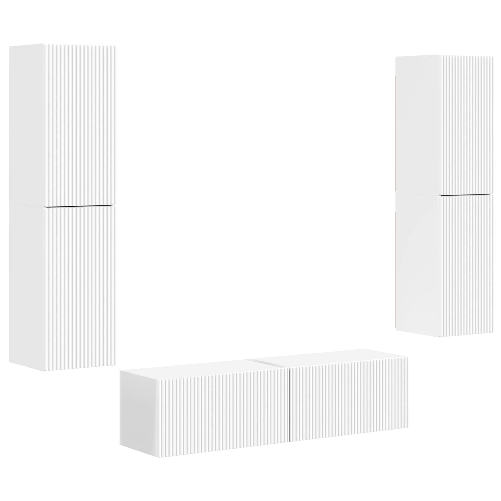 Conjunto De Mueble De Tv 6 Pcs Madera De Ingeniería