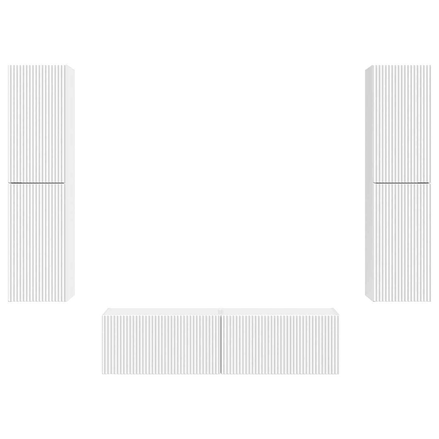 Conjunto De Mueble De Tv 6 Pcs Madera De Ingeniería