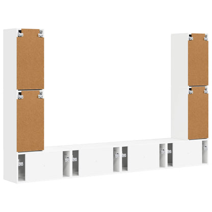 Conjunto De Mueble De Tv 8 Pcs Madera De Ingeniería