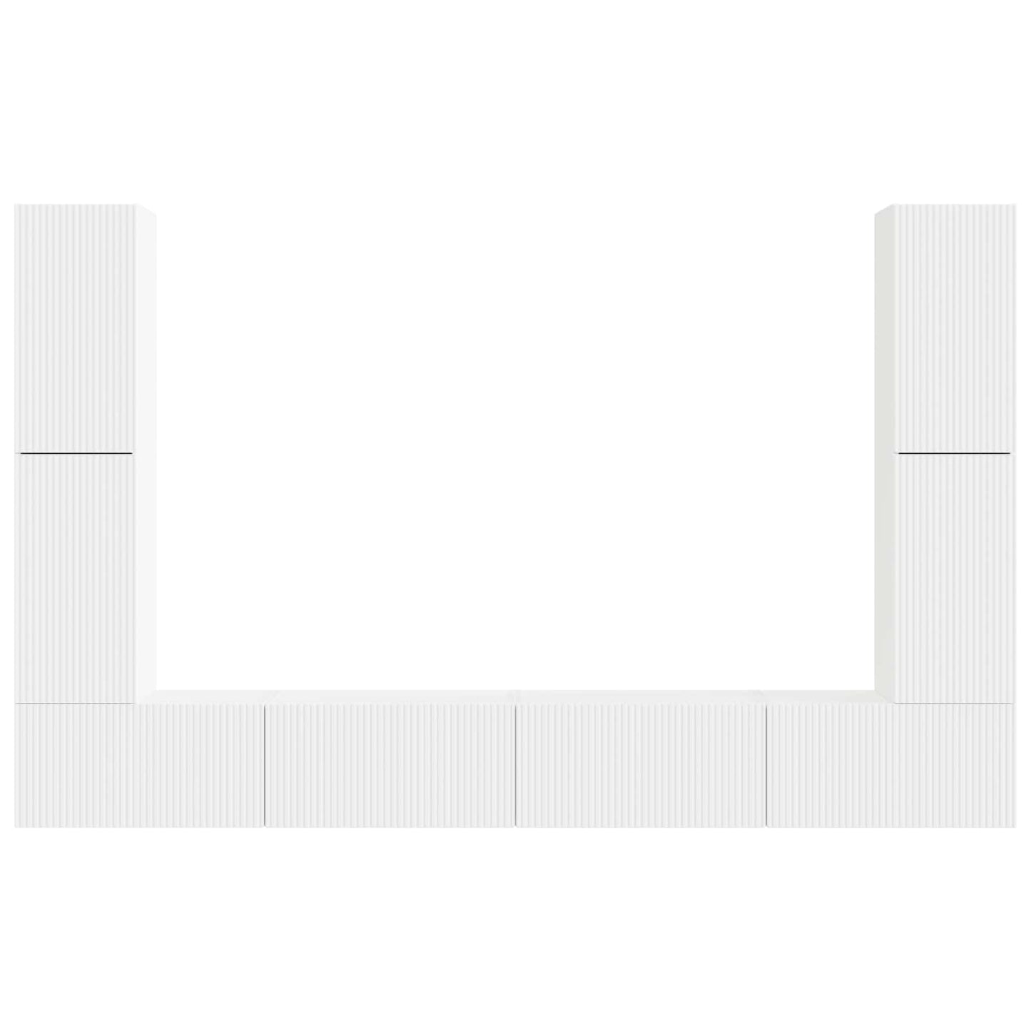 Conjunto De Mueble De Tv 8 Pcs Madera De Ingeniería