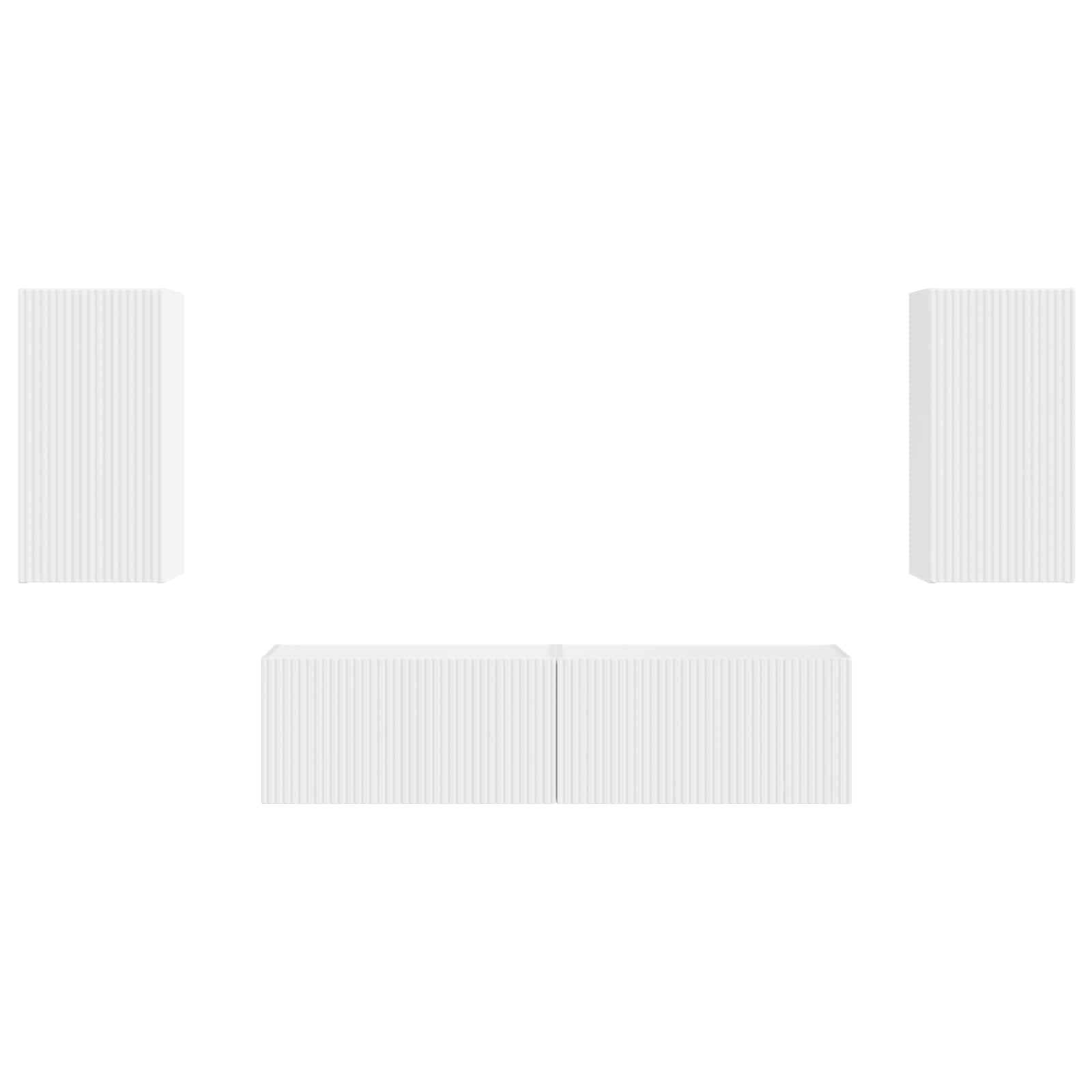 Conjunto De Mueble De Tv 4 Pcs Madera De Ingeniería