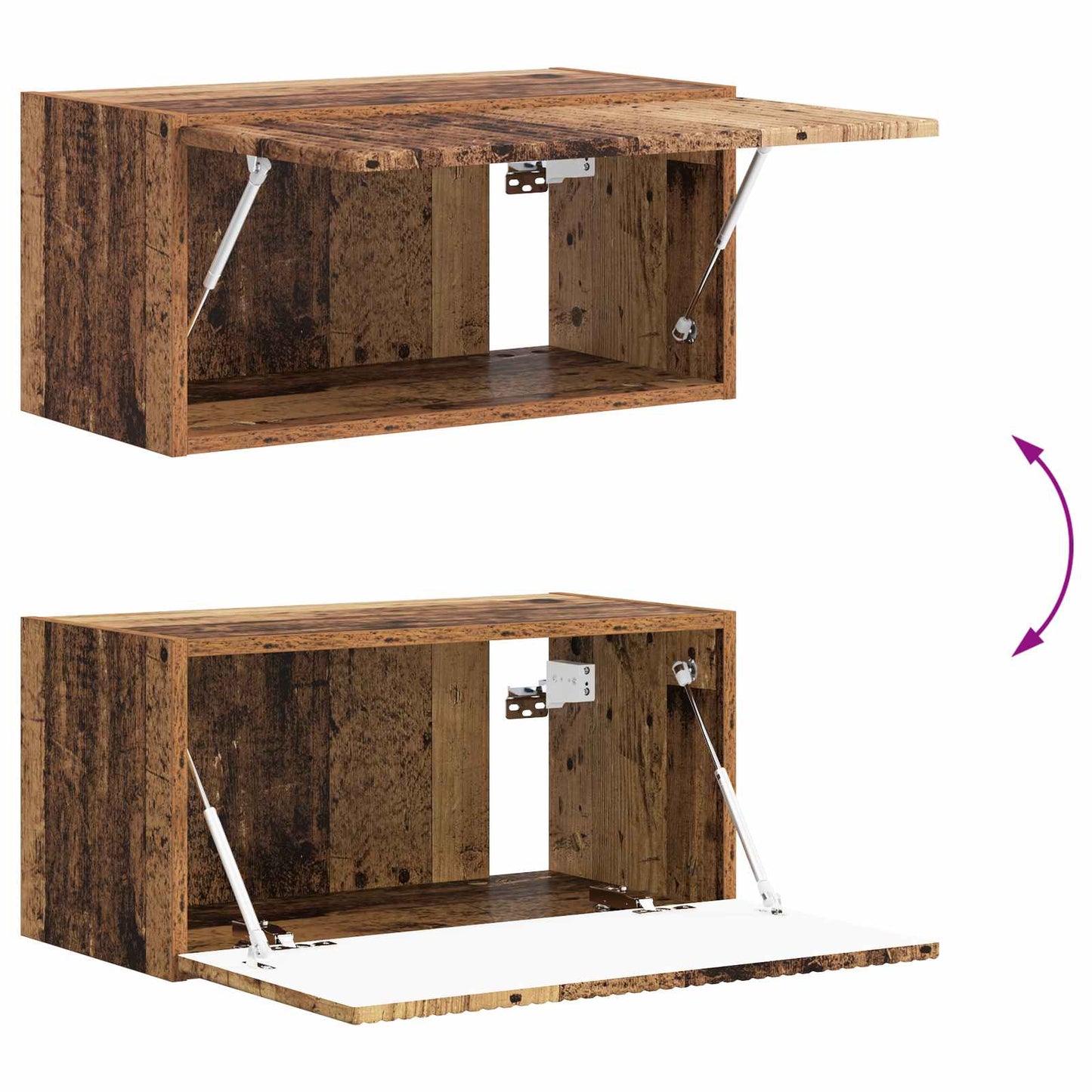 Conjunto De Mueble De Tv 4 Pcs Madera Vieja