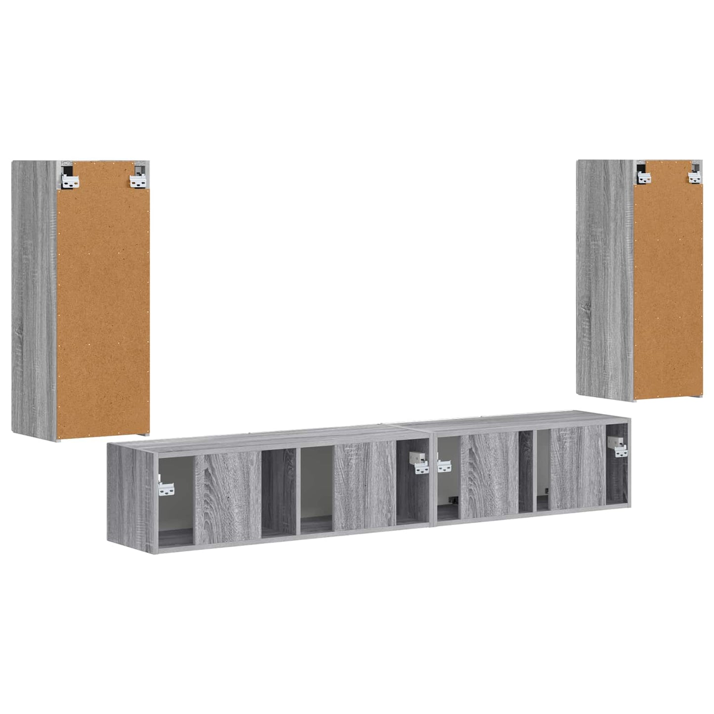 Conjunto De Mueble De Tv 4 Pcs Madera De Ingeniería
