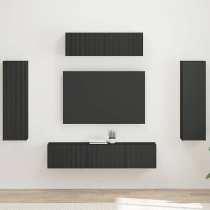 Mueble De Tv 5 Pcs Madera Vieja