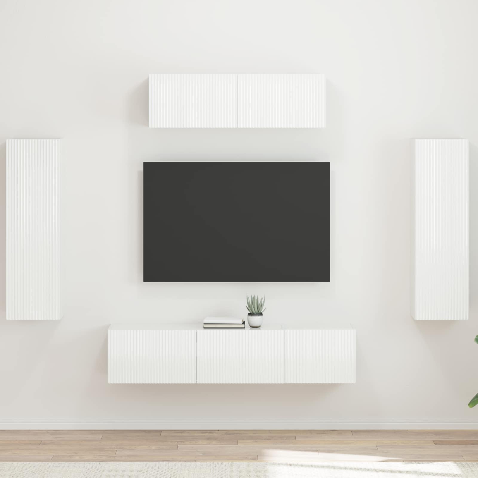 Mueble De Tv 5 Pcs Madera Vieja