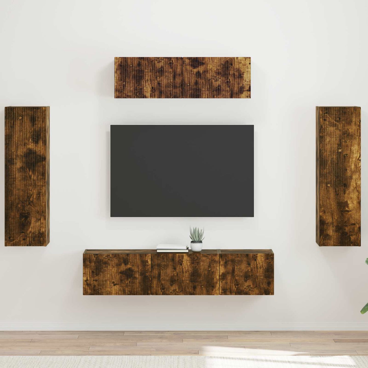 Mueble De Tv 5 Pcs Madera Vieja