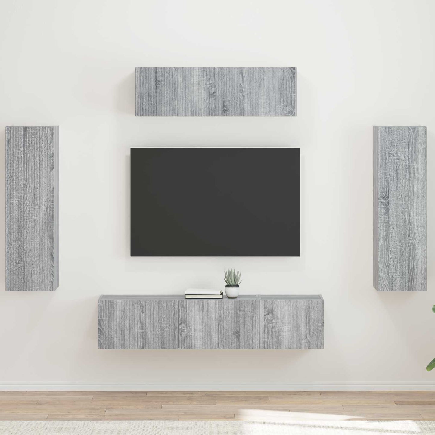 Mueble De Tv 5 Pcs Madera Vieja
