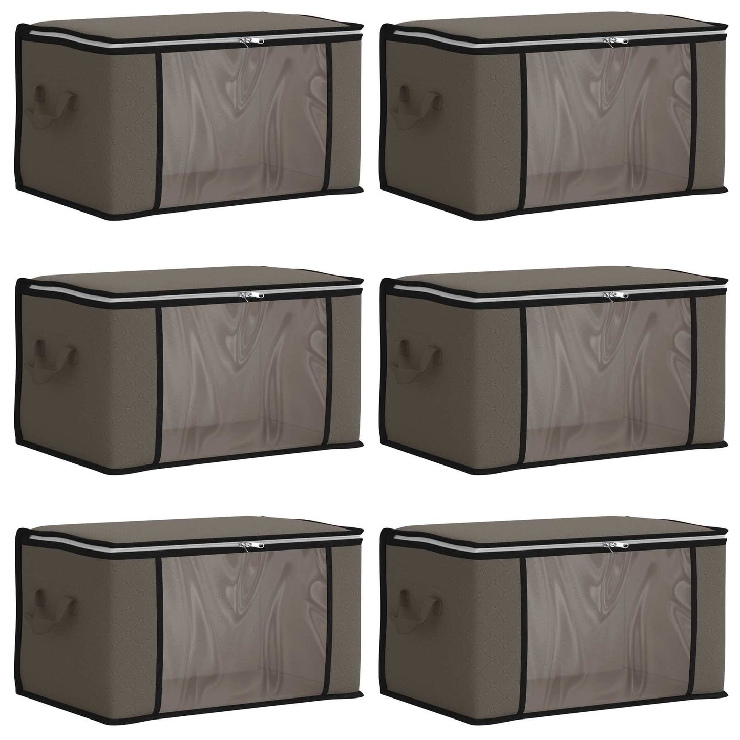 Caja De Almacenamiento Con Ventana Lateral Transparente 6 Pcs