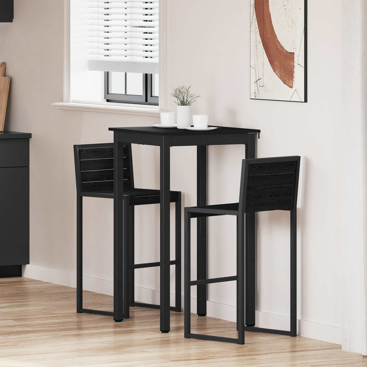 Mesa De Barra De Pie Madera De Ingeniería Cuadrado