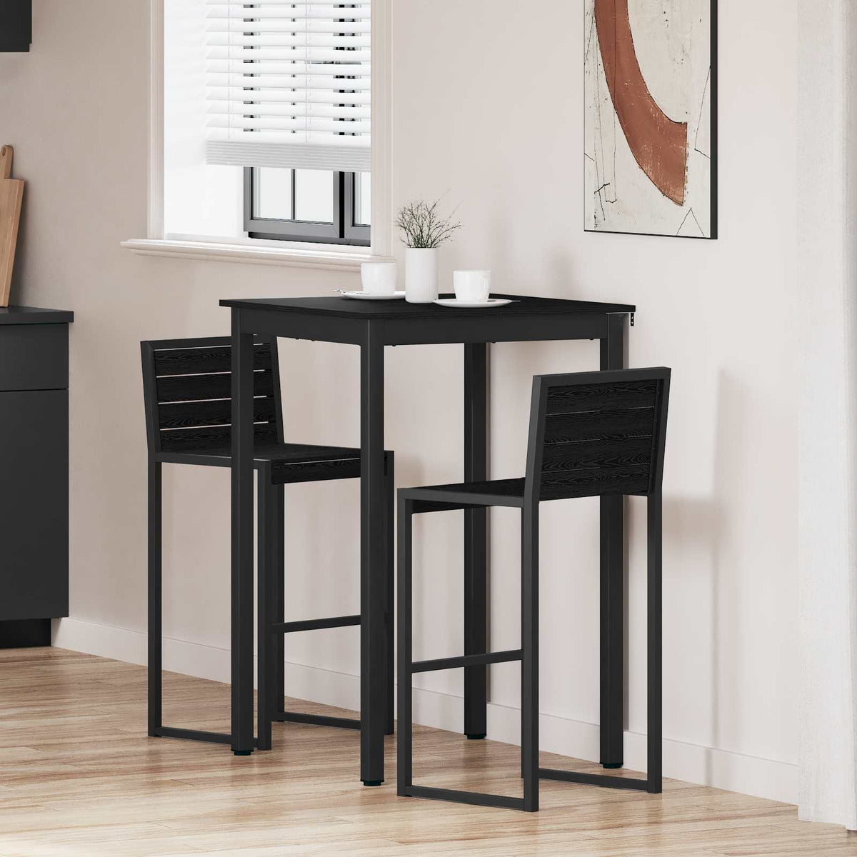 Mesa De Barra De Pie Madera De Ingeniería Cuadrado
