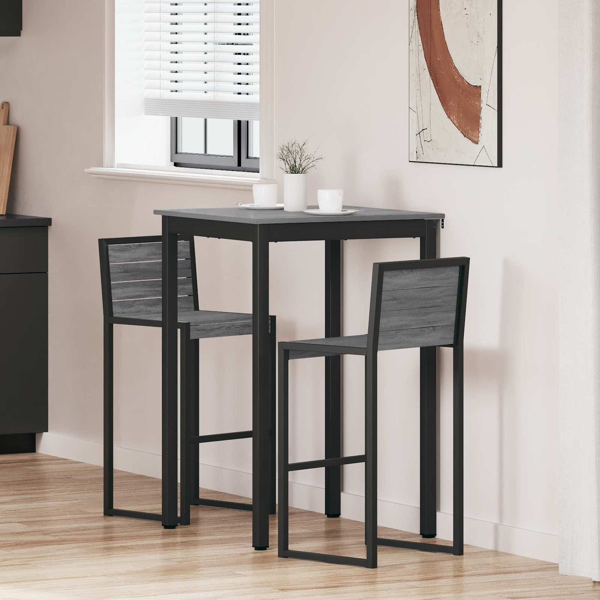 Mesa De Barra De Pie Madera De Ingeniería Cuadrado