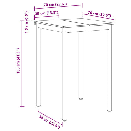 Mesa De Barra De Pie Madera De Ingeniería Cuadrado